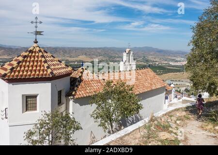 Chapelle, espagne. Hermitage, Santuario de nuestra señora de los Remedios, dans la vallée de Guadalhorce Cártama, Andalousie, espagne. Banque D'Images