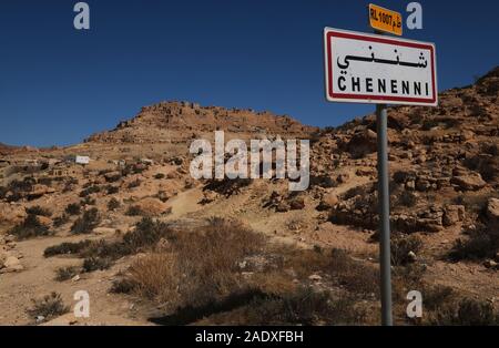 L'ancien village berbère de Chennini, Tunisie Banque D'Images