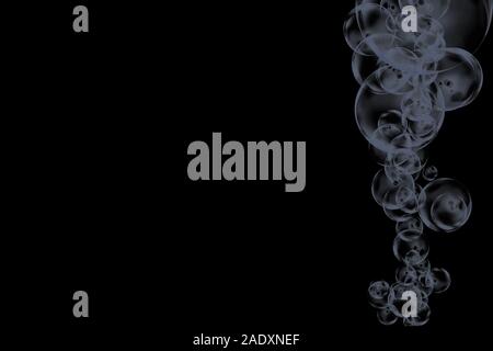 Motif bulles sur le fond noir Banque D'Images