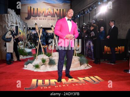 Dwayne Johnson participant à la Jumanji : Le prochain niveau UK Premiere tenue à l'IAB au Waterloo, Londres. Banque D'Images