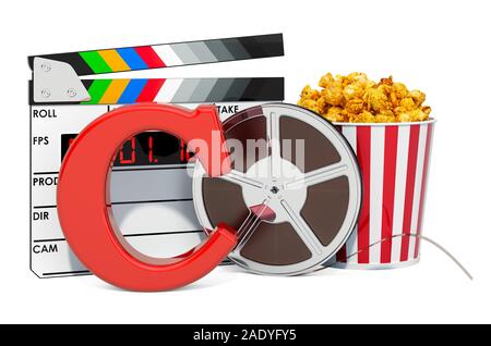 C film rating system concept. Le rendu 3D isolé sur fond blanc Banque D'Images