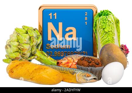 La plus élevée en sodium des aliments, rendu 3D isolé sur fond blanc Banque D'Images