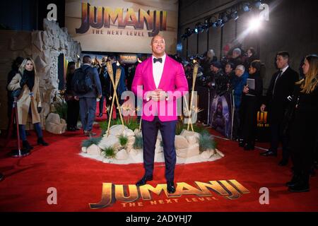 Dwayne Johnson participant à la Jumanji : Le prochain niveau UK Premiere tenue à l'IAB au Waterloo, Londres. Banque D'Images