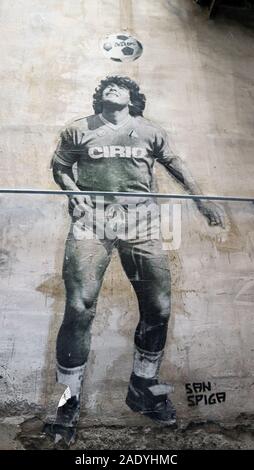 Diego Maradona murale, Naples Banque D'Images