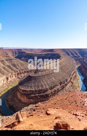 L'Utah, États-Unis d'Amérique/ USA-7 Octobre 2019 : un paysage avec rivière San Juan à Goosenecks State Park Banque D'Images