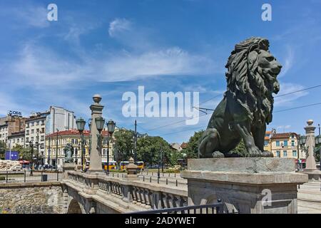 SOFIA, BULGARIE - 31 MAI 2018 : vue panoramique du pont au-dessus du Lion rivière Vladaya, Sofia, Bulgarie Banque D'Images