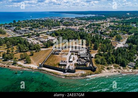 Le Fort Michilimackinac ou de Fort Mackinac Mackinaw, est situé dans la région de Mackinaw City (Michigan) Banque D'Images