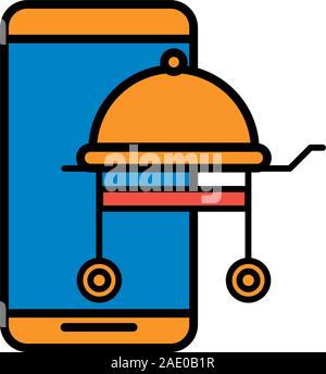 Smartphone avec grill Illustration de Vecteur