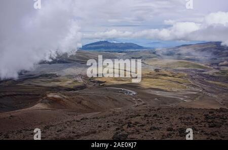 Avis de Jose Rivas refuge sur le volcan Cotopaxi, Parc National Cotopaxi, Equateur Banque D'Images