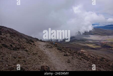 Avis de Jose Rivas refuge sur le volcan Cotopaxi, Parc National Cotopaxi, Equateur Banque D'Images