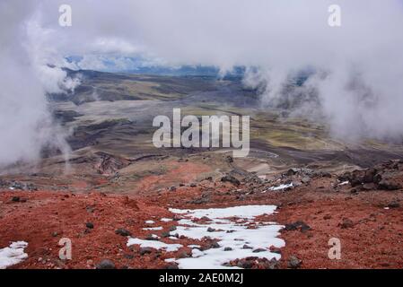 Avis de Jose Rivas refuge sur le volcan Cotopaxi, Parc National Cotopaxi, Equateur Banque D'Images