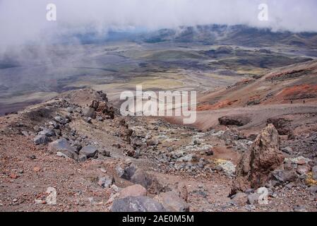 Avis de Jose Rivas refuge sur le volcan Cotopaxi, Parc National Cotopaxi, Equateur Banque D'Images