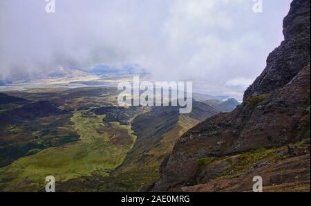 Vue depuis les pentes du volcan Rumiñahui, Parc National Cotopaxi, Équateu Banque D'Images