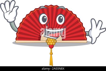 Heureux succès certain personnage chinois style ventilateur Illustration de Vecteur