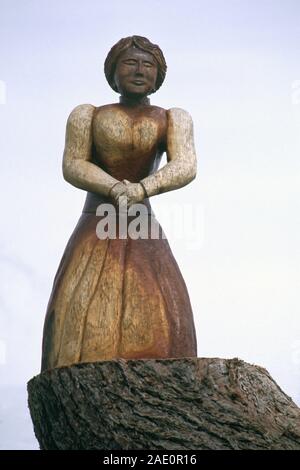 Le petit village de Legerwood a été mise sur le site en 2005, lorsque Eddie Freeman de Ross les arbres sculptés ici à la mémoire de soldats de la Première Guerre mondiale Banque D'Images