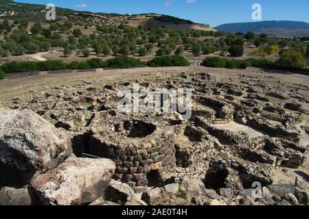 L'Italie, Barumini - 2019-09-30 : Su Narixi, un site archéologique nuragiques, dans le centre de la Sardaigne. Su Nuraxi est un règlement composé d'un dix-septième cen Banque D'Images