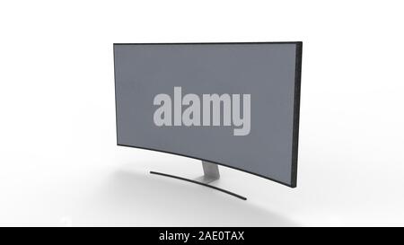 Le rendu 3D d'un écran de télévision en arrière-plan studio isolé moniteur Banque D'Images