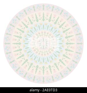 Plaque décorative avec ornement floral. Mandala circulaire motif floral. Arrière-plan de la mode avec des mets. Illustration vecteur EPS10 Illustration de Vecteur