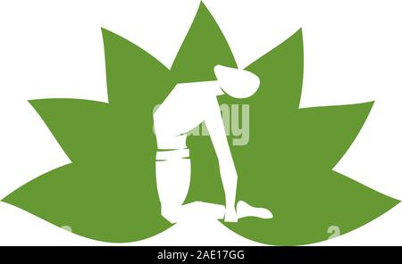 Conception de logo Yoga méditation emblème vector illustration isolé Illustration de Vecteur
