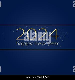 Bonne année 2024 Conception graphique élégant Banque D'Images