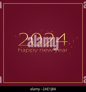 Bonne année 2024 Conception graphique élégant Banque D'Images