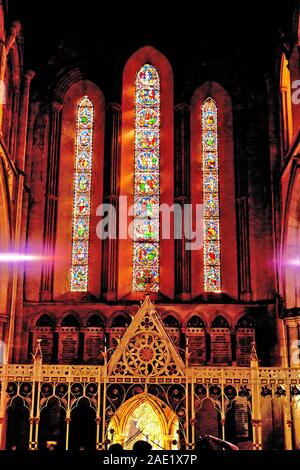 Vitraux, intérieur de l'église afghane, église Saint-Jean l'évangéliste, église anglicane, Colaba, Bombay, Mumbai, Maharashtra, Inde, Asie Banque D'Images