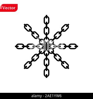 Icône flocon, simple vecteur télévision couleur unique isolé sur blanc. Décoration Noël thème d'élément de conception. Illustration de Vecteur