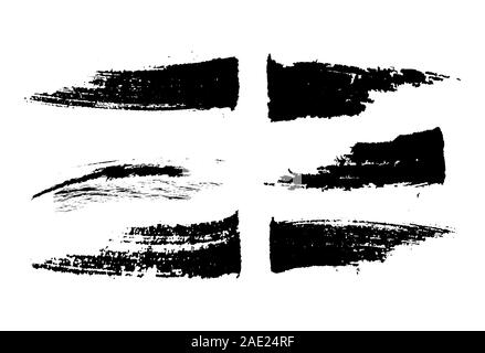 Vector set de grunge ou pastel fusain coups de pinceau. Vecteur de collecte de coups de pinceau noir. Taches de peinture noire Hand drawn vector set Illustration de Vecteur