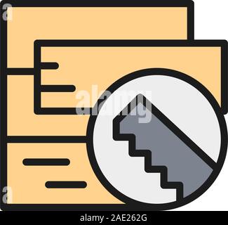 Plancher, plancher plat conseil l'icône de la ligne de couleur. Isolé sur fond blanc Illustration de Vecteur