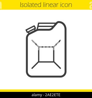 Cartouche d'essence icône linéaire. Fine ligne carburant illustration. Bidon essence symbole de contour. Dessin vectoriel aperçu isolés Illustration de Vecteur