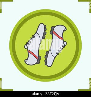 L'icône de couleur chaussures de football. Joueur de baseball chaussures. Vector illustration isolé Illustration de Vecteur