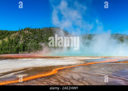 Grand Prismatic Spring close up Banque D'Images