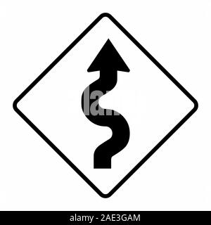 Winding road traffic sign Illustration de Vecteur