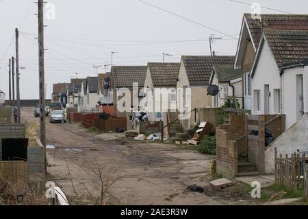 Jaywick, une station balnéaire d'Essex in Tendring près de Clacton-on-Sea qui a été identifié dans un rapport officiel que les plus démunis de la région de l'Angleterre. Banque D'Images