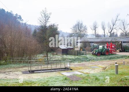 L'Europe, Luxembourg, Septfontaines, ferme sur Millewee en hiver Banque D'Images