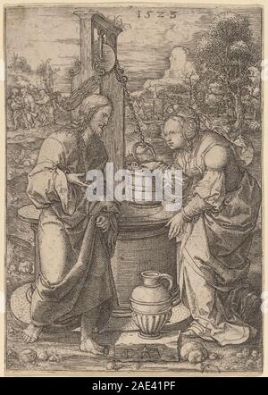 Le Christ et la femme de Samarie ; 1523Dirk Jacobsz Vellert date, le Christ et la femme de Samarie, 1523 Banque D'Images