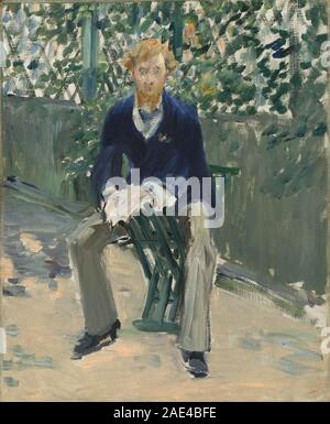 George Moore dans le jardin de l'artiste ; années 1879, Edouard Manet date George Moore dans le jardin de l'artiste, c 1879 Banque D'Images