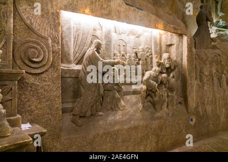 La mine de sel de Wieliczka Chapelle Sainte Kinga Pologne Cracovie Europe UNESCO UNION EUROPÉENNE Banque D'Images