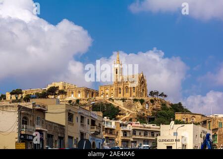 Lourdes chapelle sur la colline à Gozo, Malte Banque D'Images