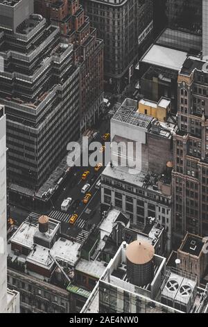 New York, décembre 2017, New York les taxis, de voir les oiseaux Banque D'Images