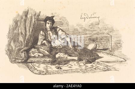 Femme juive d'Alger (juive d'Alger et une rue à Alger) ; 1838date Eugène Delacroix, femme juive d'Alger (juive d'Alger et une rue à Alger), 1838 Banque D'Images