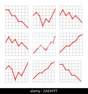 Ligne d'affaires des graphiques montrant que les performances et les Illustration de Vecteur