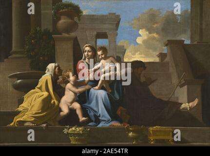 La Sainte Famille sur les marches ; date 1648disciple de Nicolas Poussin, La Sainte Famille sur les étapes, 1648 Banque D'Images