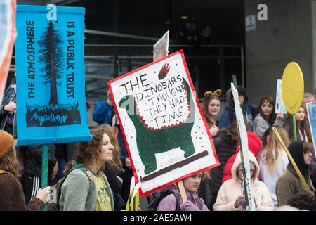 Grève climatique rassemblement à Eugene, Oregon, USA. Banque D'Images