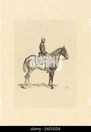 Horseman ; 1861La Guillermie date Frederic-Auguste après Jean-Louis-Ernest Meissonier, Cavalier, 1861 Banque D'Images