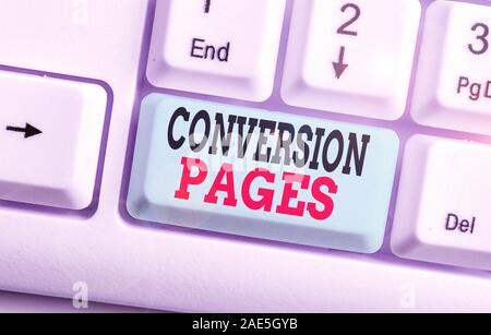 Pages de conversion de texte visible. Photo d'affaires texte apparaît en réponse à un clic sur un moteur de recherche Banque D'Images