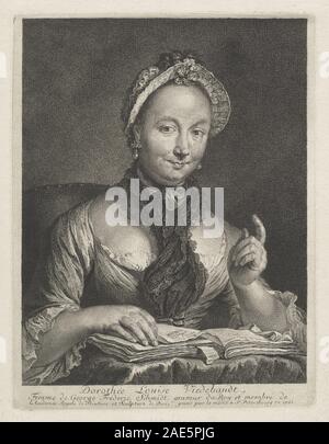 Un portrait de Georg Friedrich Schmidt de 1761 représentant Dorothée Louise Viedebandt, l'épouse de l'artiste, montrant la tête, les épaules, les traits du visage, cheveux, vêtements et composition. L'œuvre reflète les conventions du portrait allemand du XVIIIe siècle. Banque D'Images