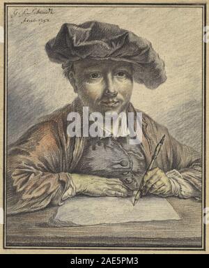 Dessin autoportrait ; date de 1752 Georg Friedrich Schmidt, Autoportrait, 1752 Croquis Banque D'Images