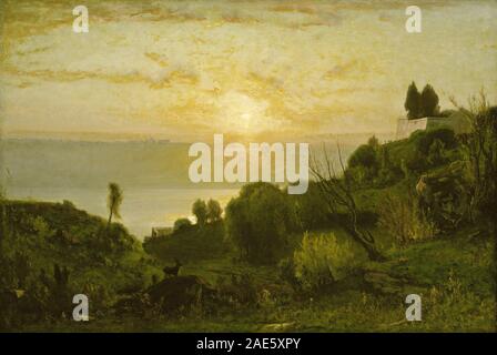 Le lac Albano, le coucher du soleil ; c. 1874 George Inness, lac Albano, Coucher de soleil, c 1874 Banque D'Images