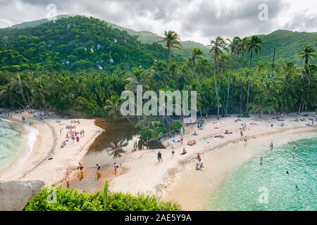 Cabo San Juan Beach dans le Parc National Tayrona près de Santa Marta en Colombie. Banque D'Images